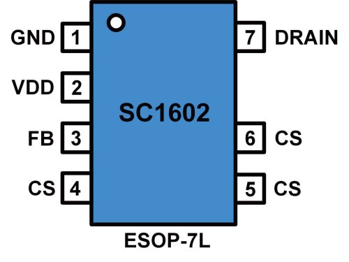 SC1602原边反馈 D-GaN功率开关